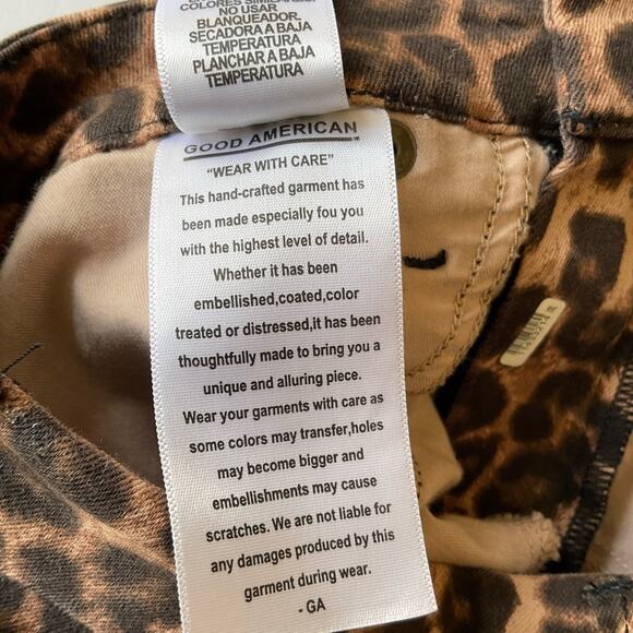 Good American Good Waist High Rise Cheetah Jeans Size 24 - Picture 7 of 7